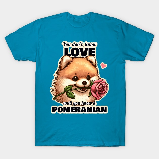 Pomeranian Valentine's day T-Shirt by k9-tee